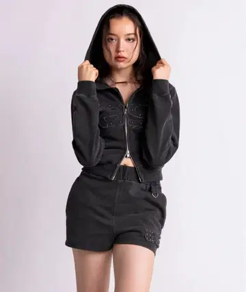 aclent 피그먼트 컴팩트 지퍼 후디