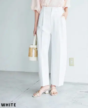 [ BASEMENT online ] 커브 배기 팬츠 슬랙스 화이트