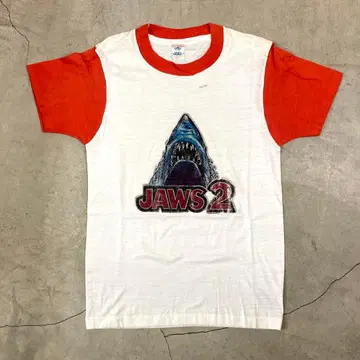 레어 70s USA JAWS2 래글런 XS 티셔츠 라메 sears