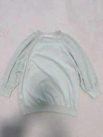 [컨디션 최상] 아마카 AMACA 민트 그린 레이스 긴팔 상의 38