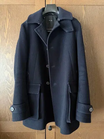 BLUE WORK 울 피 코트 다크 네이비