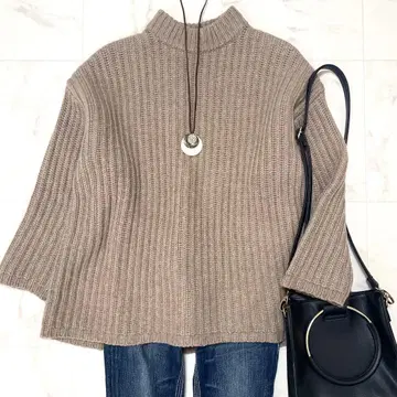 데밀리 캐시미어  모크넥 니트 오버 사이즈 모카 XS