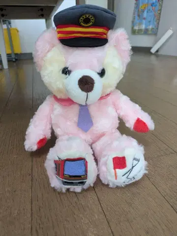 운전사 모자 핑크 봉제 인형