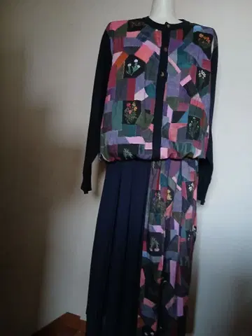 패치워크 셋업 스커트