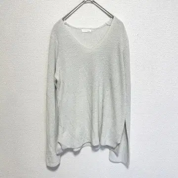 인덱스 라메 니트 V넥 상의 라이트 그레이 L 사이즈