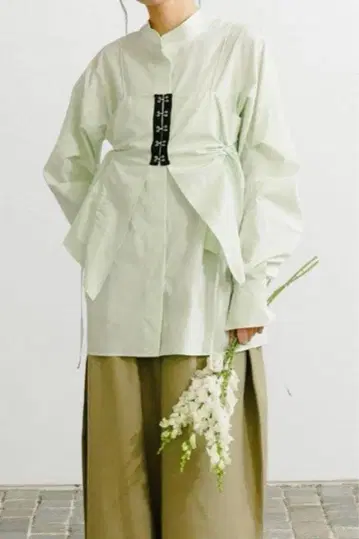 KBF 후크 뷔스티에 SET 블라우스 그린