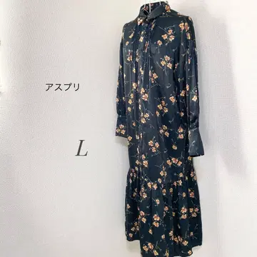 [아스프리] 빈티지 플라워 원피스 셔츠 원피스 개더 ap1650