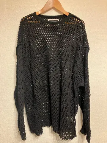 MAISON SPECIAL 크로셰 편물 블랙 니트