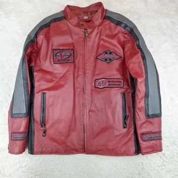 2XL 사이즈 TANNERS AVENUE 가죽 자켓 라이더 레드