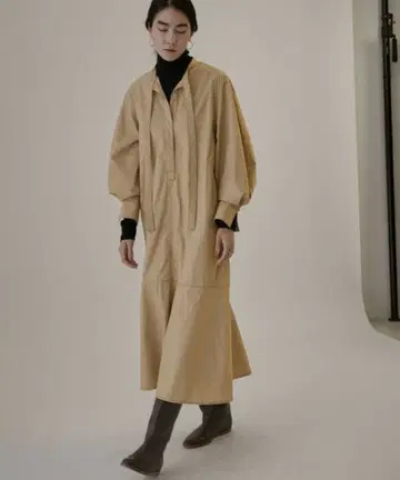 SALON adam et rope' 카비 슬리브 셔츠 원피스