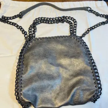 그레이 숄더백 합성 피혁 뜨개질 디자인