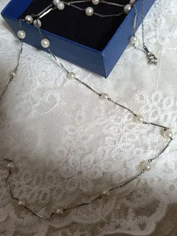 새상품급 앤티크 펄 롱 목걸이