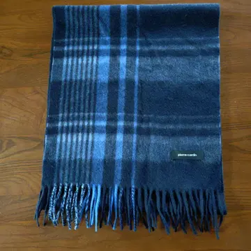 미사용 피에르 가르뎅 네이비 계열 체크 머플러 여성 남성용