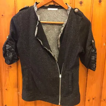 axes femme 블랙 라메 트위드풍 자켓