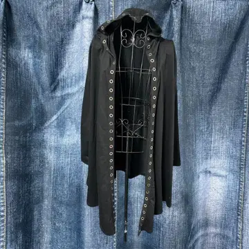 후드 부착 롱 가디건 펑크 drug honey y2k 고스