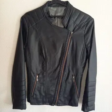 블랙 가죽 싱글 라이더 자켓