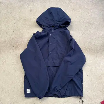 네이비 마운틴 후드티 후드 부착 드로 코드 부착 crammy