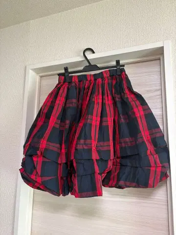 rosymonster 츤츤 체크 무늬 플레어 스커트