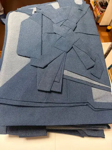 가타비 파란색 폴리에스테르제 5장 세트