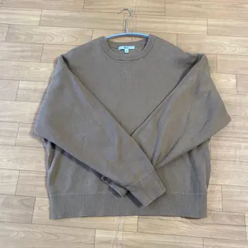 유니클로C 코튼 스무스 크루넥 스웨터 베이지