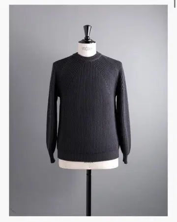 BATONER 울 5게이지 시그니처 하찌 크루넥 니트