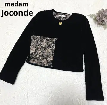 [새상품급] MADAM JOCONDE 퀼팅 노카라 자켓 골드 버튼