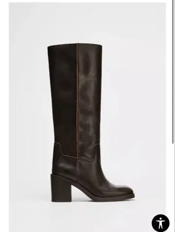 ZARA 미사용 가죽 브라운 롱 부츠