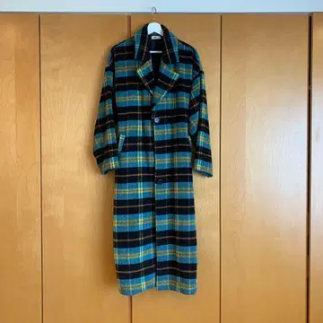 EVRIS 체크 무늬 롱 코트