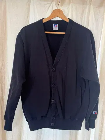 러셀 코튼 맨투맨 가디건 M 네이비
