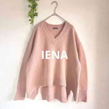 IENA 이에나 새상품급 울 캐시미어 AQUAV 넥 와이드 니트 핑크