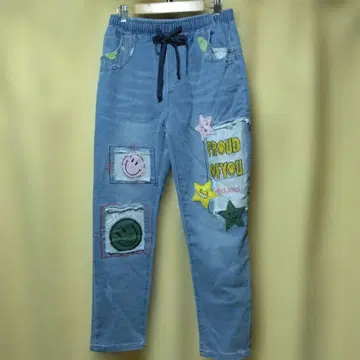 컬러풀 패치워크 니코짱 데님 팬츠