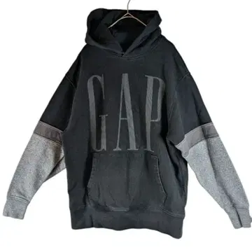 GAP 갭 후드티 후디 빅 로고 블랙/그레이 S