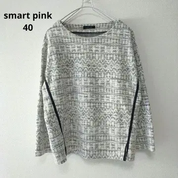 Smart pink 트위드풍 긴팔 티셔츠 풀오버 그레이 40