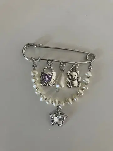 비즈 브로치 스톨핀 핸드메이드