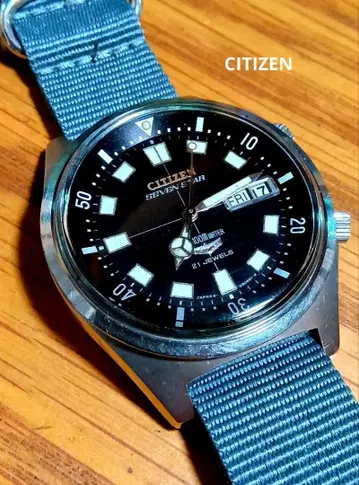 시티즌 세븐스타 다이버 100m 삼중수소 야광 AT 남성용 손목시계