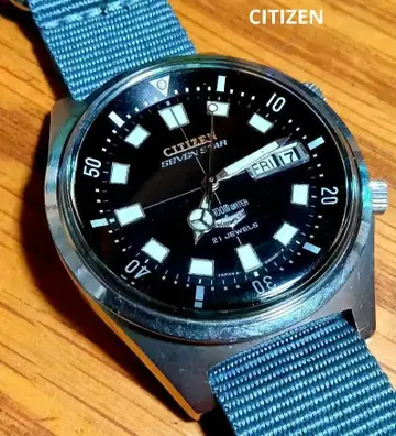 시티즌 세븐스타 다이버 100m 삼중수소 야광 AT 남성용 손목시계