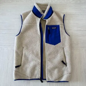 patagonia 플리스 베스트 M 사이즈 크림/블루