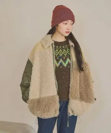 니코앤드 패치워크 보아 블루종