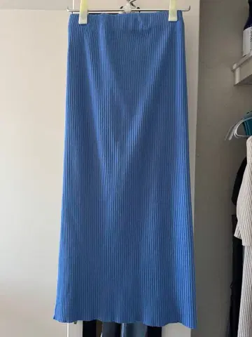 NOBLE 골지 타이트 스커트 36 블루