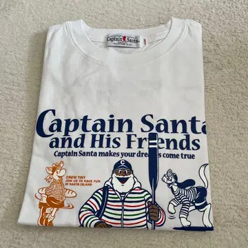 캡틴 산타 Captain Santa T셔츠 X 라지 사이즈 화이트