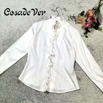 [코사데베일] 새상품급 프릴 블라우스 셔츠 스트라이프 사이즈 11호