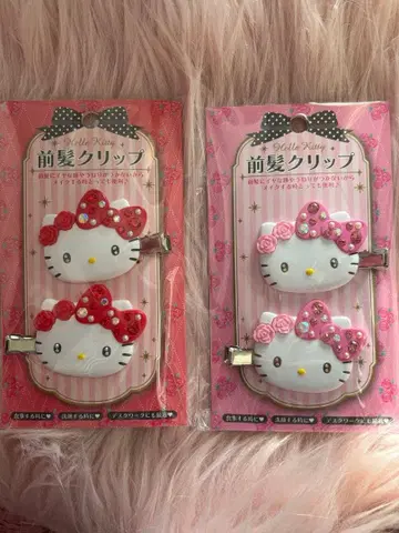 산리오 헬로키티 앞머리 클립 헤어 클립 디럭스 (PK)