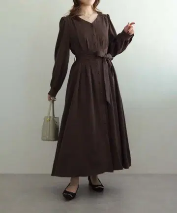 미슈마슈 WEB 한정 셔츠 원피스 브라운