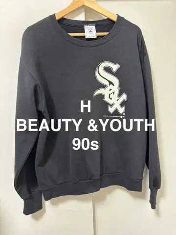 구제 의류 H BEAUTY&YOUTH vintage 화이트 양말 맨투맨