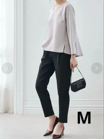 미사용 새상품 라난 Ranan 셋업 팬츠 M 라이트 그레이 블랙