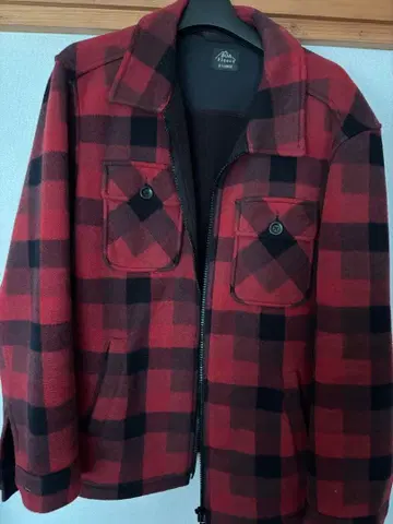 BOA Fleece X-LARGE 체크 무늬 자켓