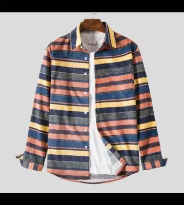 캐주얼 스트라이프 코튼 셔츠