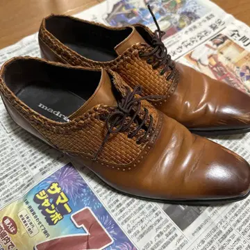 레어 디자인 madras 브라운 가죽 드레스 슈즈 24.5cm