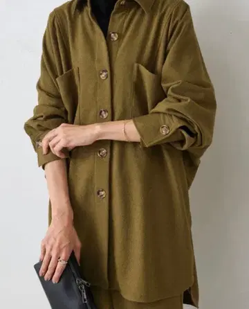 새상품급 BEARDSLEY (비어즐리) 카키 네프 셔츠 자켓