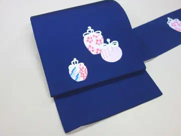 새상품급 중고 나고야 오비 복조리 패턴 파랑 ON71124-13